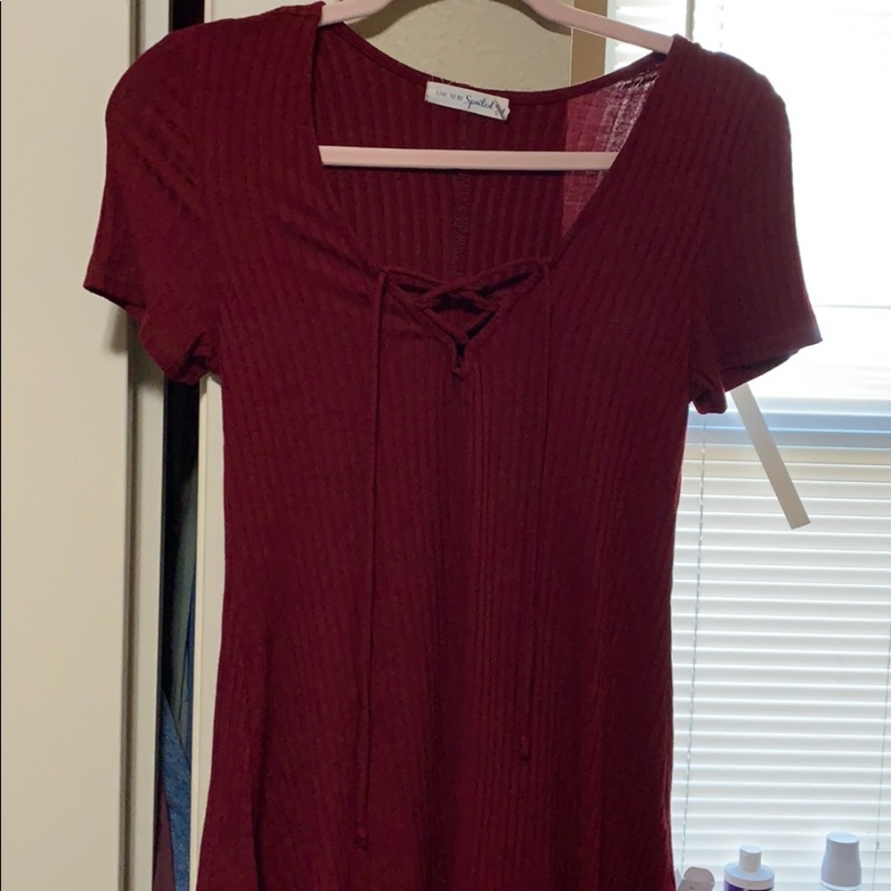 KOHLS red lace up top